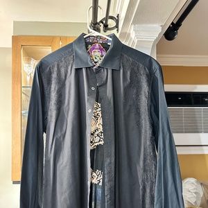 Robert Graham L/S X-Large Black Embroidered